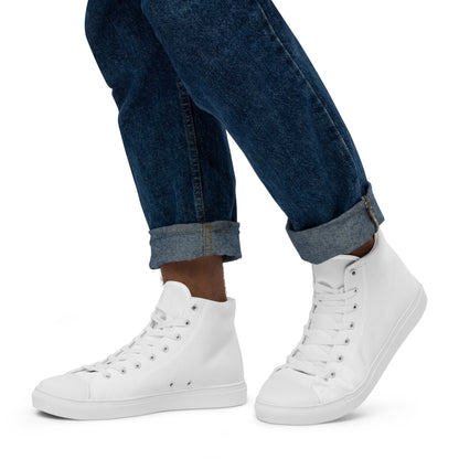 iSAW Mens White High-Top Canvas Shoes