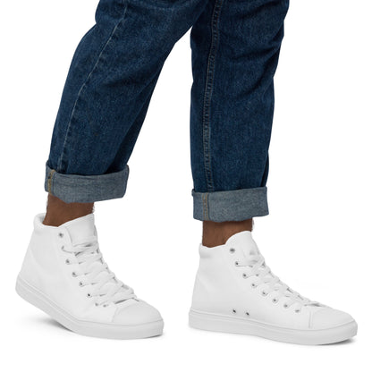 iSAW Mens White High-Top Canvas Shoes