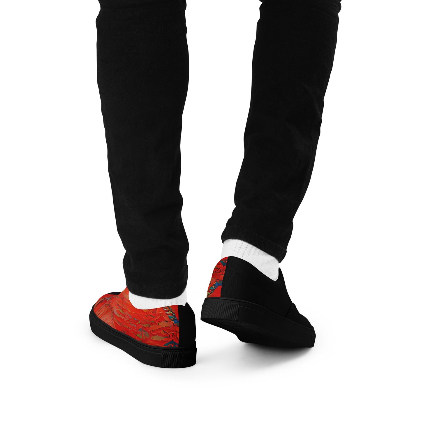 Half Black Half Hónghǎi - Mens Lace-Up Canvas Shoes