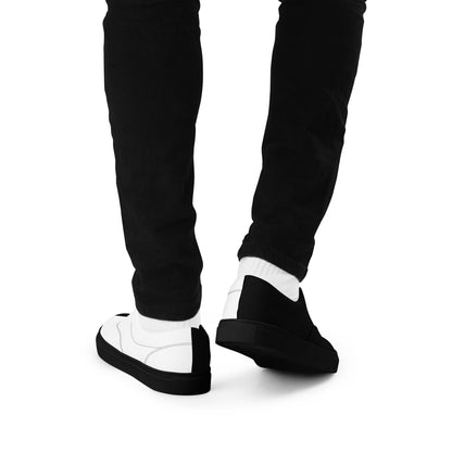 Half Black Half White - Mens Lace-Up Canvas Shoes
