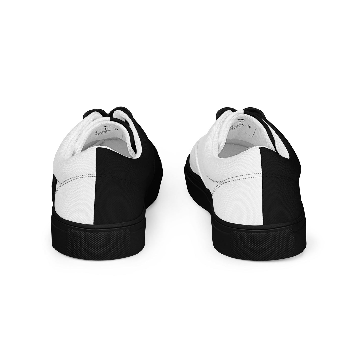 Half Black Half White - Mens Lace-Up Canvas Shoes
