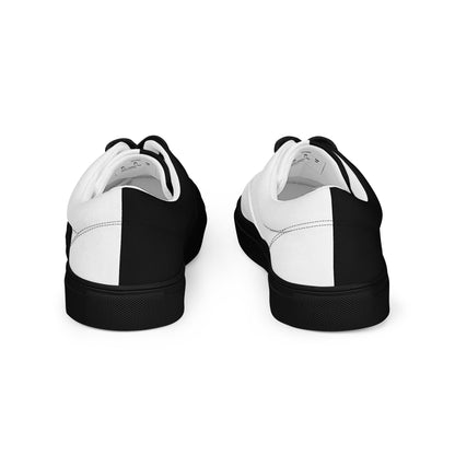 Half Black Half White - Mens Lace-Up Canvas Shoes