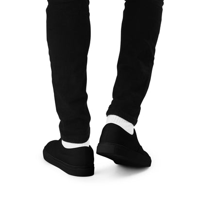 iSAW Mens Black Lace-Up Canvas Shoes