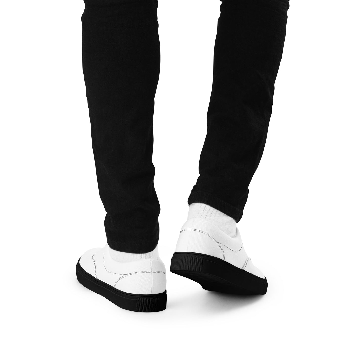 iSAW Mens White Lace-Up Canvas Shoes