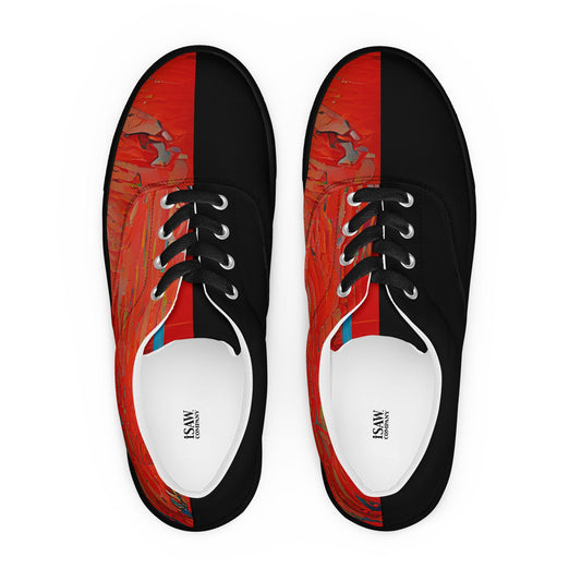 Half Black Half Hónghǎi - Mens Lace-Up Canvas Shoes