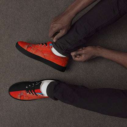 Half Black Half Hónghǎi - Mens Lace-Up Canvas Shoes