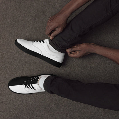 Half Black Half White - Mens Lace-Up Canvas Shoes