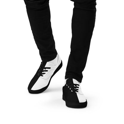 Half Black Half White - Mens Lace-Up Canvas Shoes