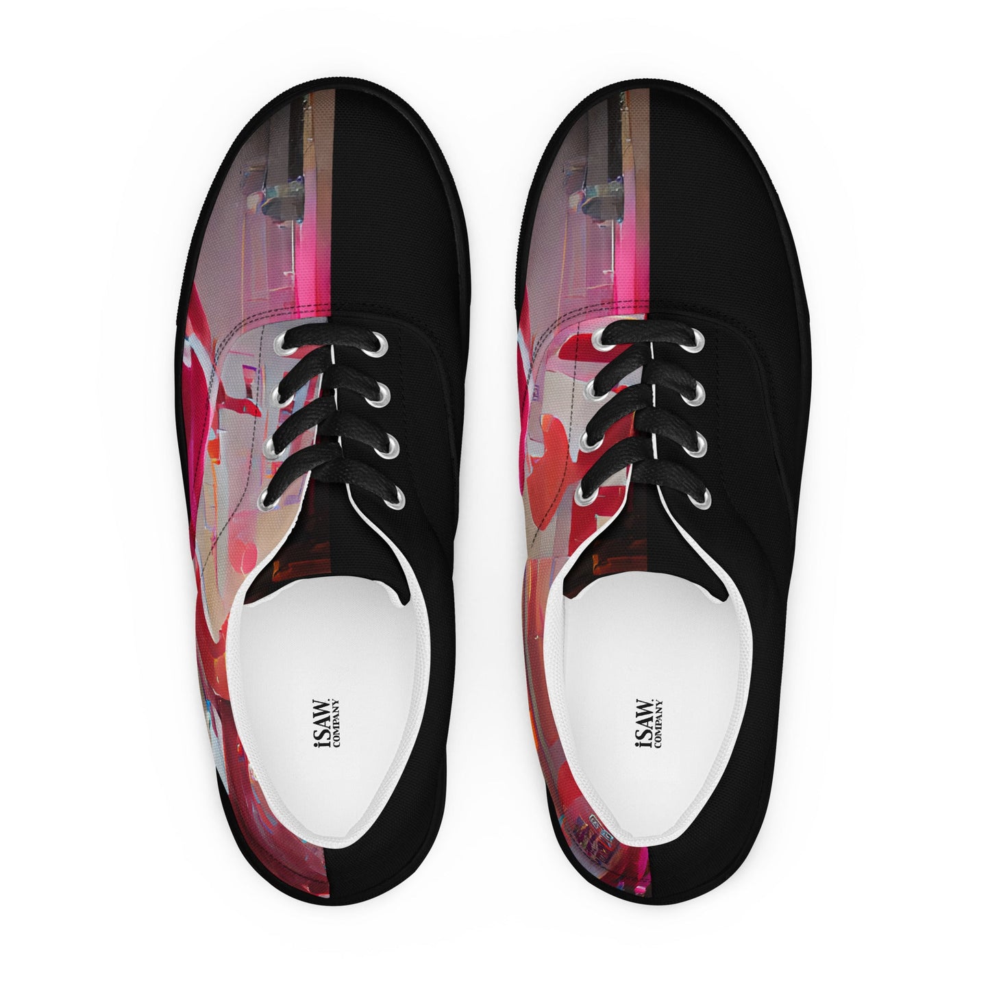 Half Black Half Báijiǔ - Mens Lace-Up Canvas Shoes