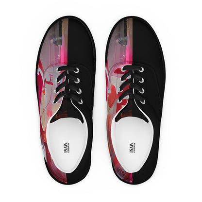 Half Black Half Báijiǔ - Mens Lace-Up Canvas Shoes