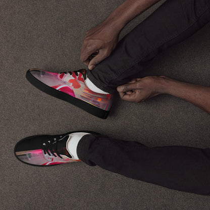 Half Black Half Báijiǔ - Mens Lace-Up Canvas Shoes