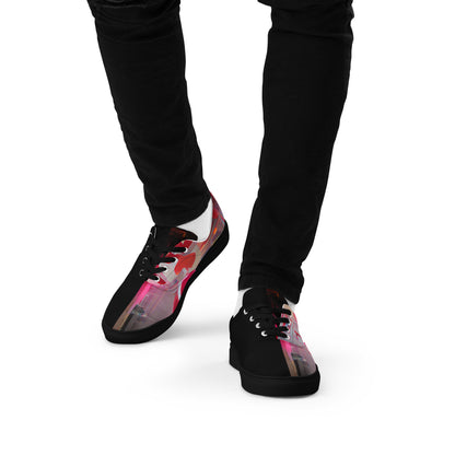 Half Black Half Báijiǔ - Mens Lace-Up Canvas Shoes