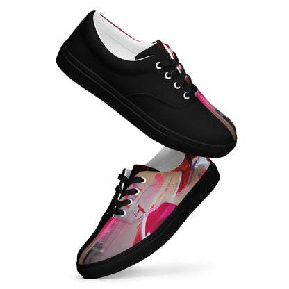 Half Black Half Báijiǔ - Mens Lace-Up Canvas Shoes