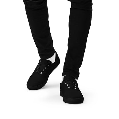 iSAW Mens Black Lace-Up Canvas Shoes