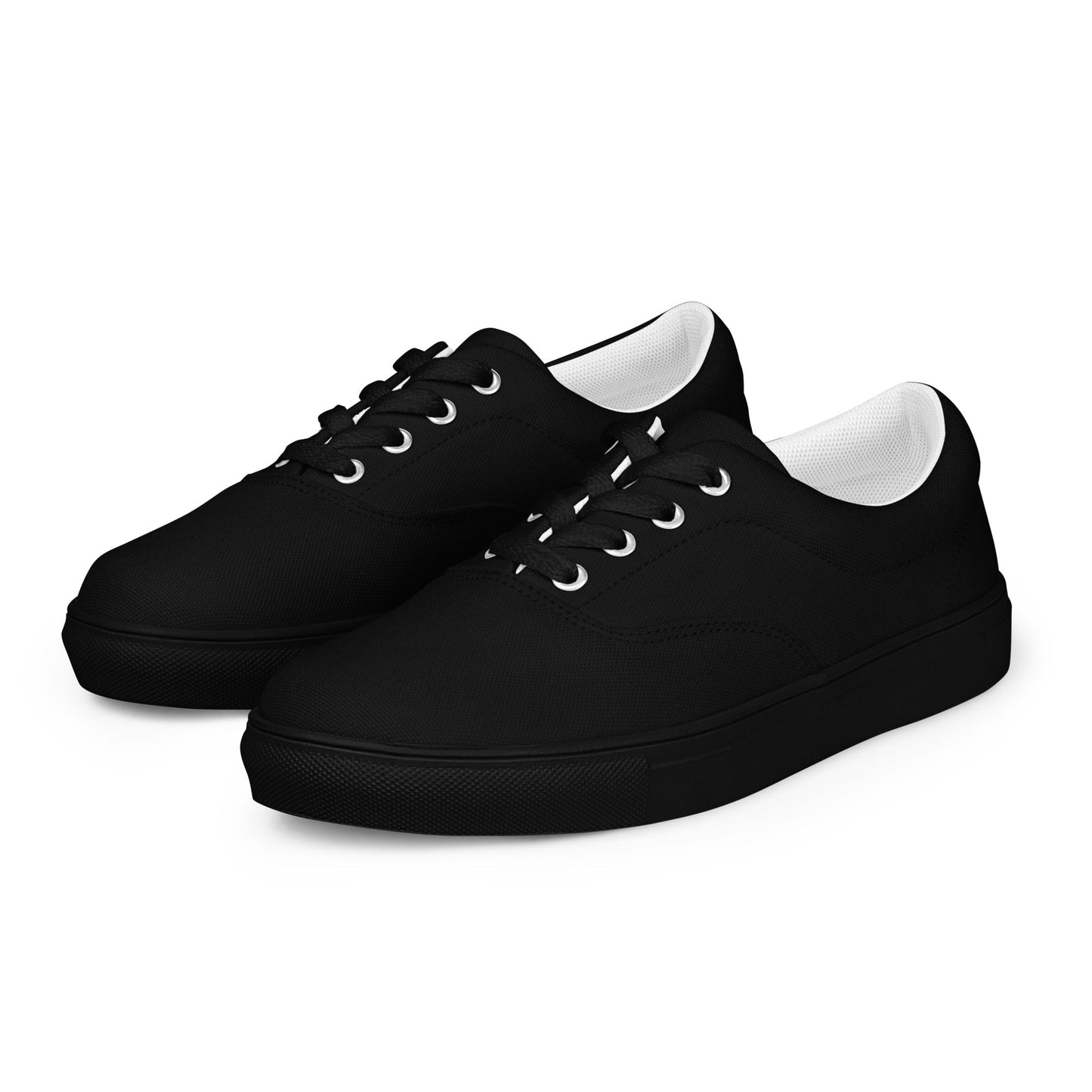 iSAW Mens Black Lace-Up Canvas Shoes