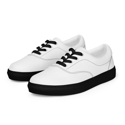 iSAW Mens White Lace-Up Canvas Shoes