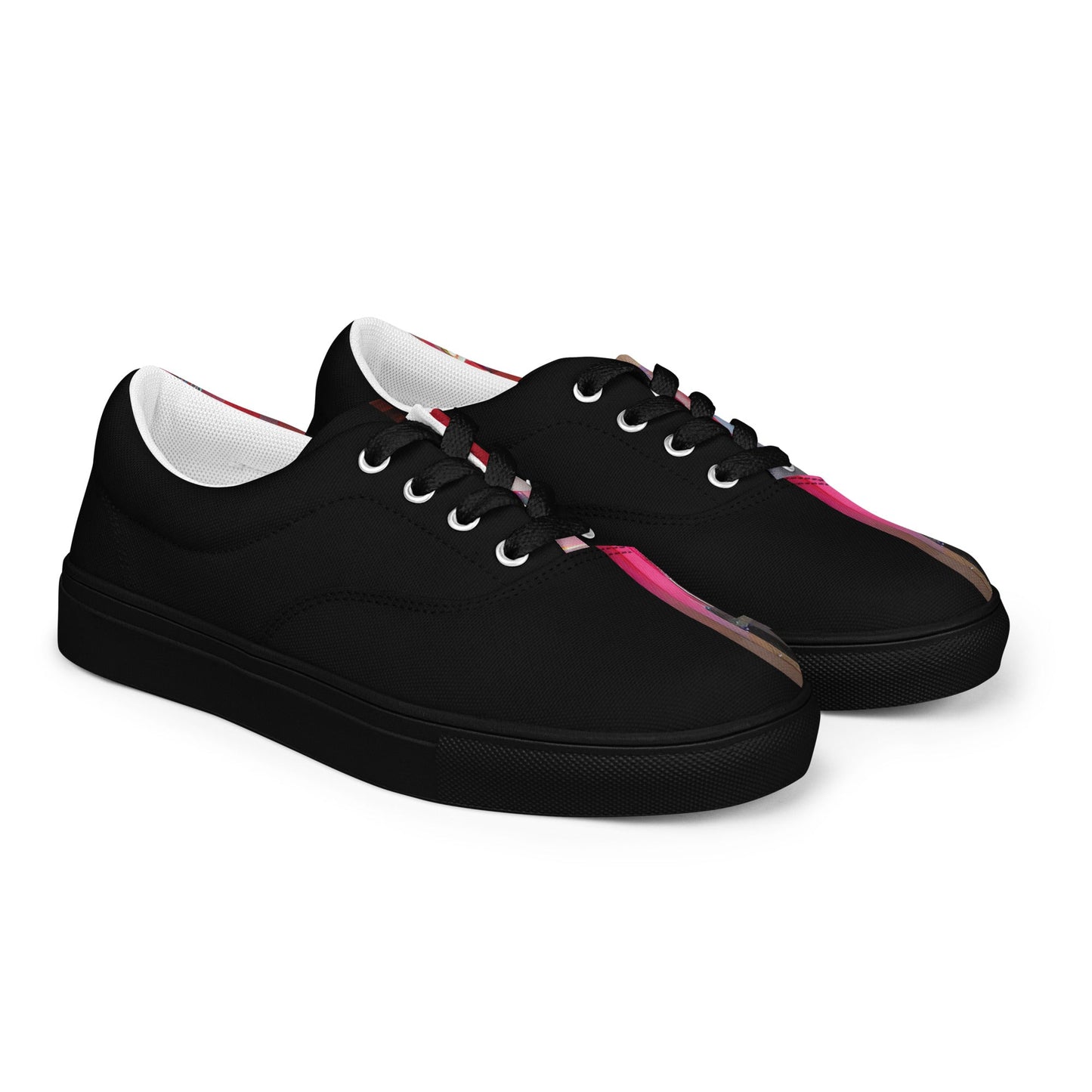 Half Black Half Báijiǔ - Mens Lace-Up Canvas Shoes