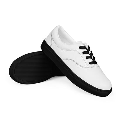 iSAW Mens White Lace-Up Canvas Shoes