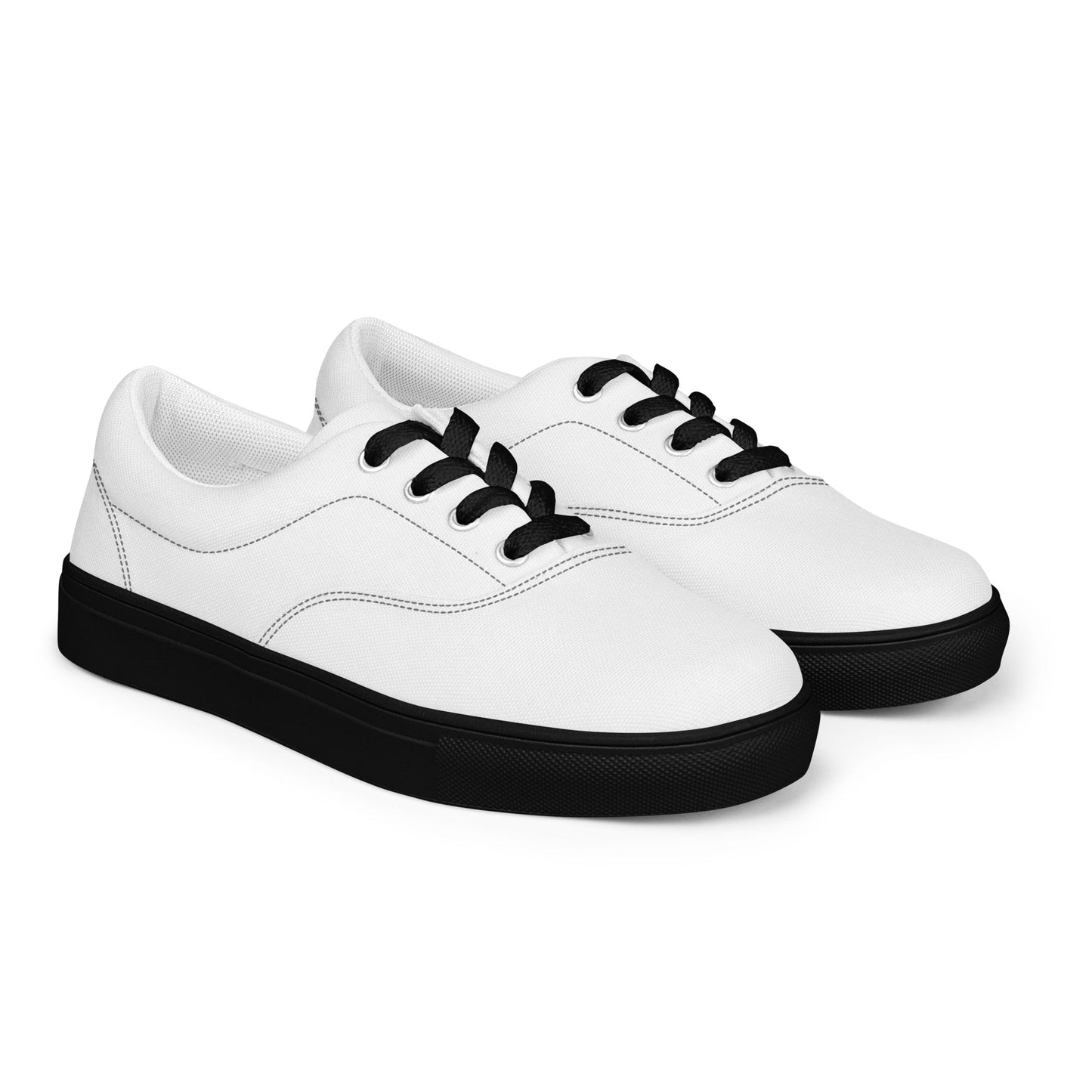 iSAW Mens White Lace-Up Canvas Shoes