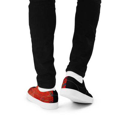 Half Black Half Hónghǎi - Mens Lace-Up Canvas Shoes
