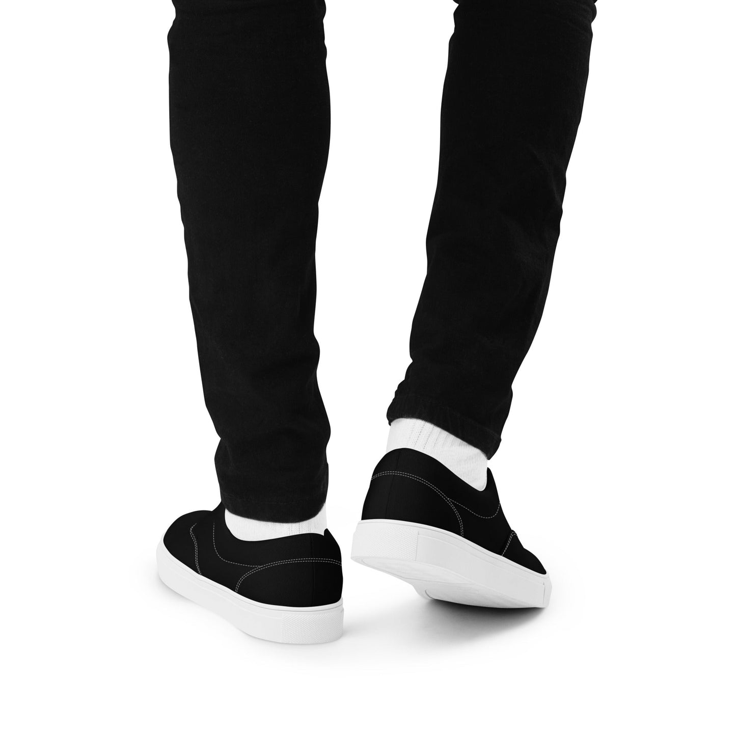 iSAW Mens Black Lace-Up Canvas Shoes
