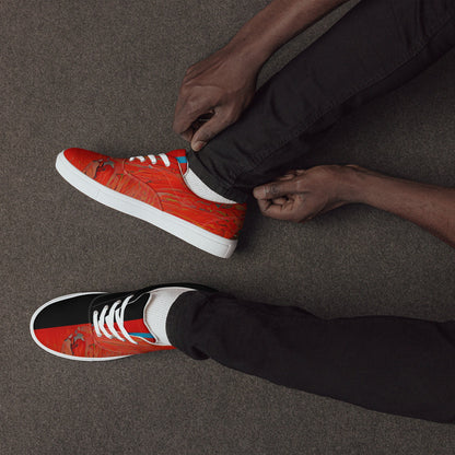 Half Black Half Hónghǎi - Mens Lace-Up Canvas Shoes