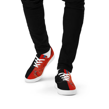Half Black Half Hónghǎi - Mens Lace-Up Canvas Shoes