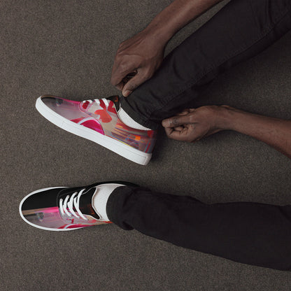 Half Black Half Báijiǔ - Mens Lace-Up Canvas Shoes