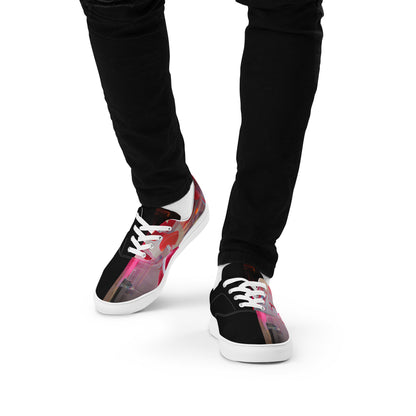 Half Black Half Báijiǔ - Mens Lace-Up Canvas Shoes