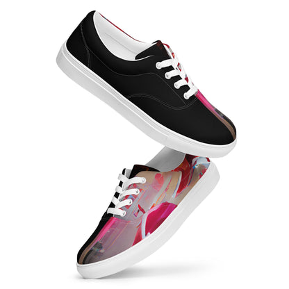 Half Black Half Báijiǔ - Mens Lace-Up Canvas Shoes