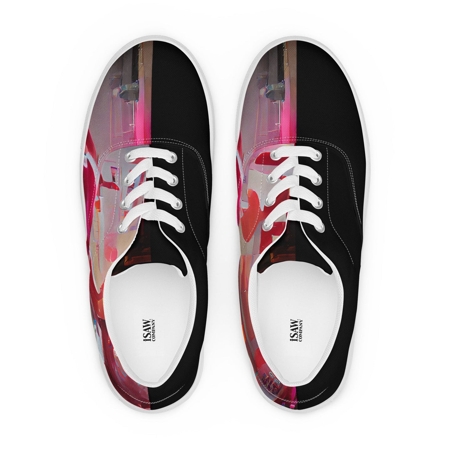 Half Black Half Báijiǔ - Mens Lace-Up Canvas Shoes
