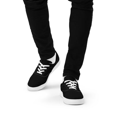iSAW Mens Black Lace-Up Canvas Shoes