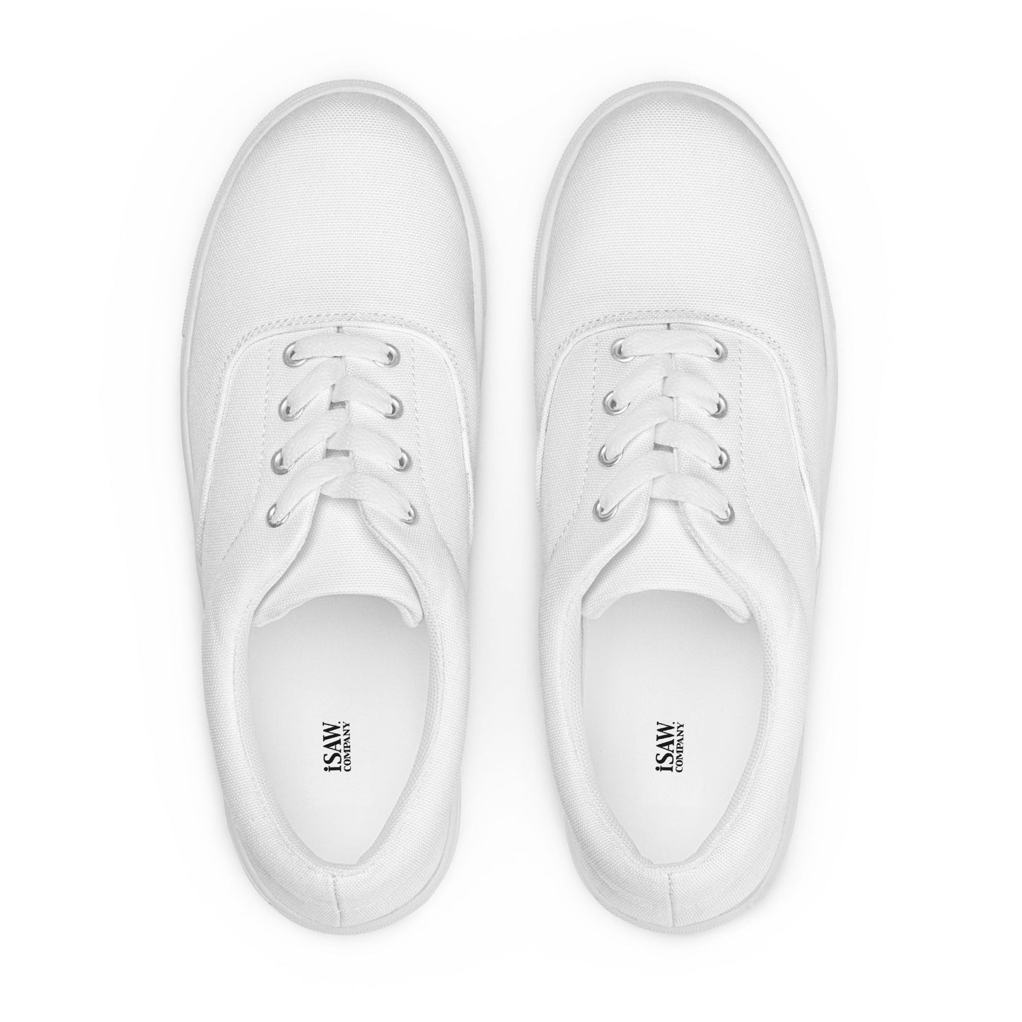 iSAW Mens White Lace-Up Canvas Shoes