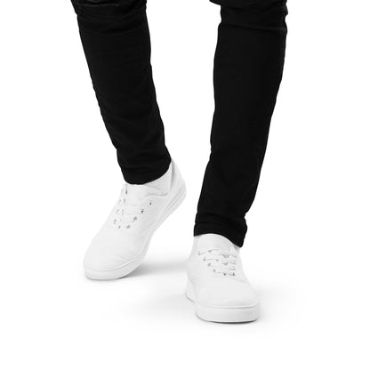 iSAW Mens White Lace-Up Canvas Shoes