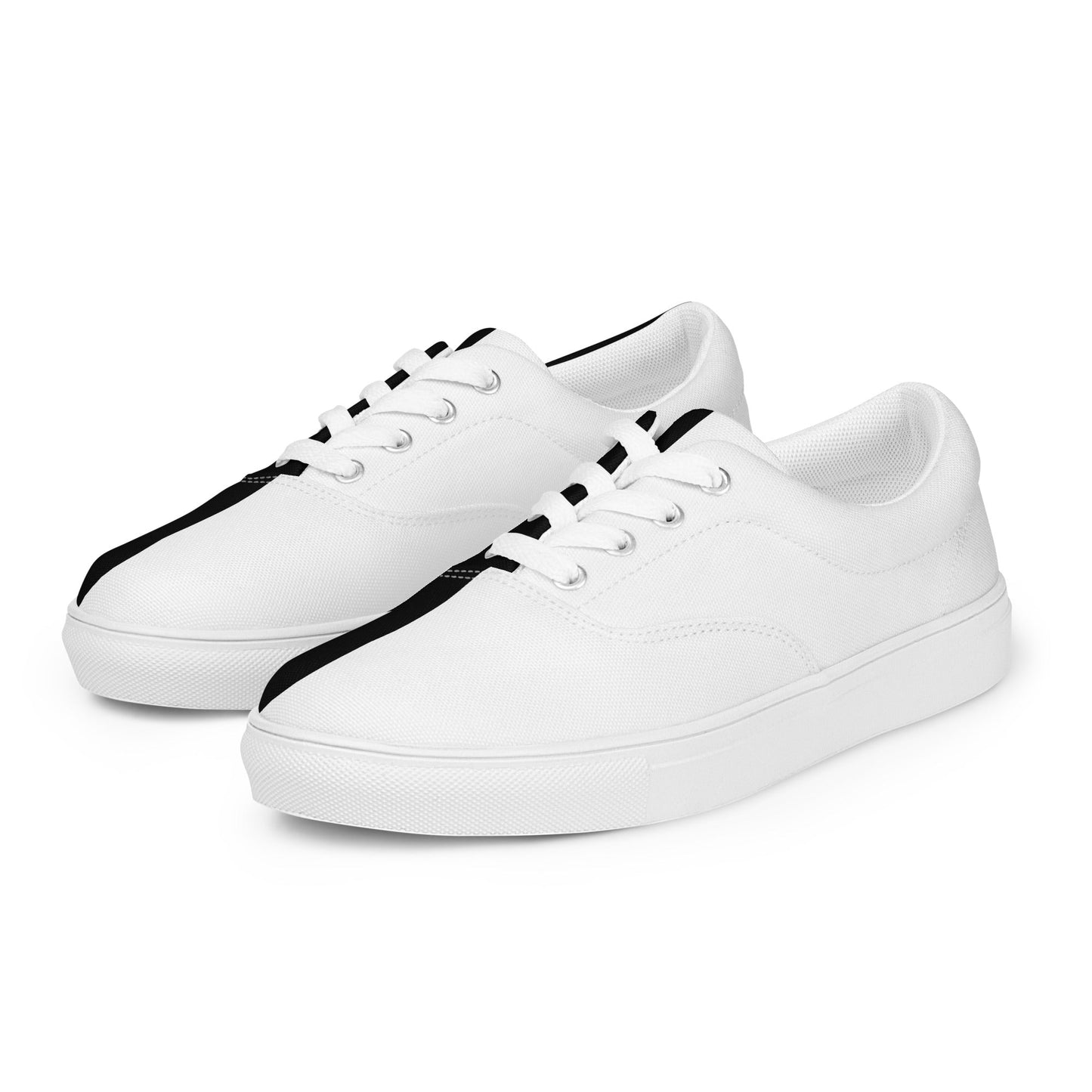 Half Black Half White - Mens Lace-Up Canvas Shoes