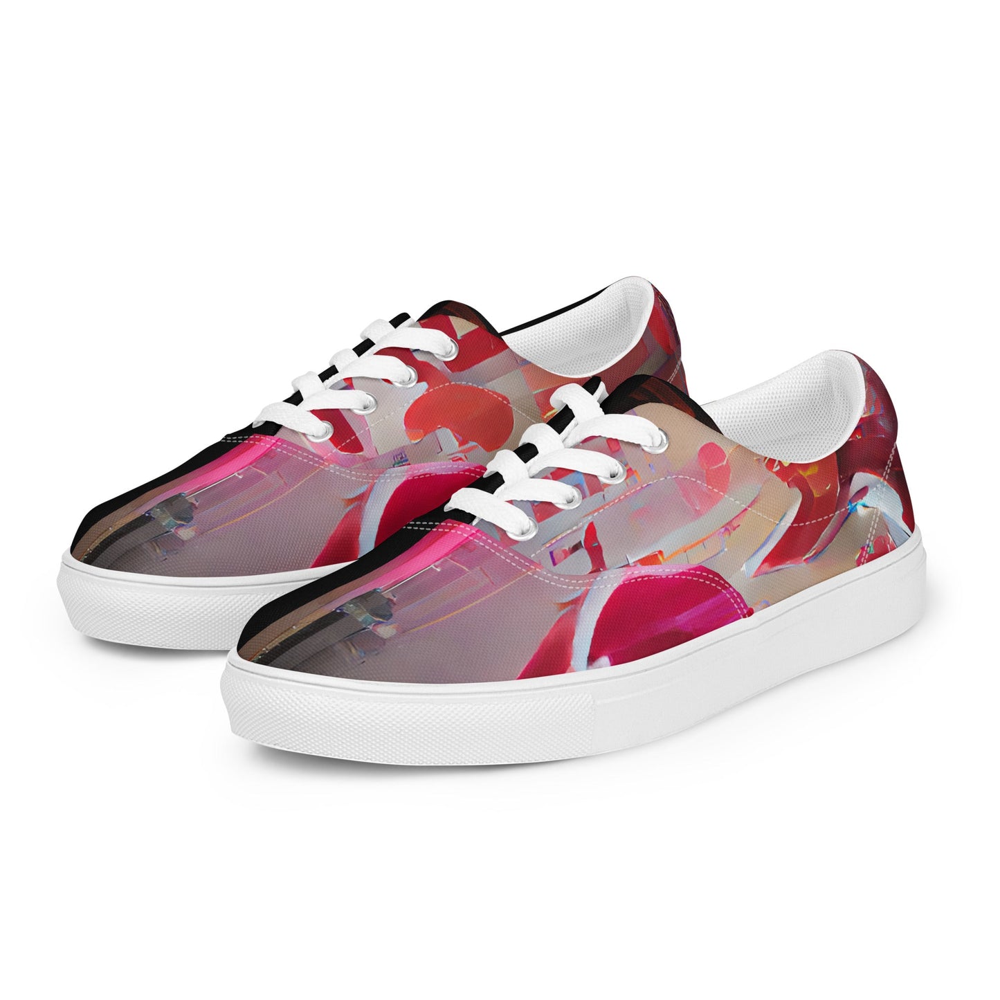 Half Black Half Báijiǔ - Mens Lace-Up Canvas Shoes
