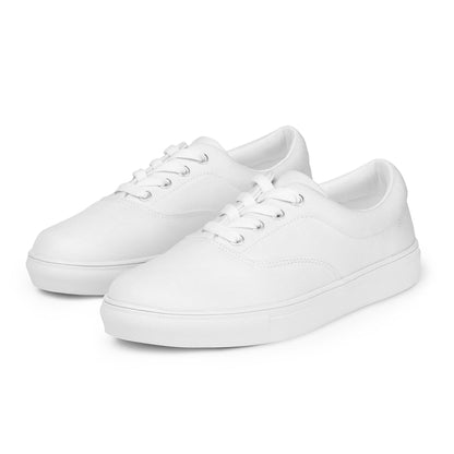 iSAW Mens White Lace-Up Canvas Shoes