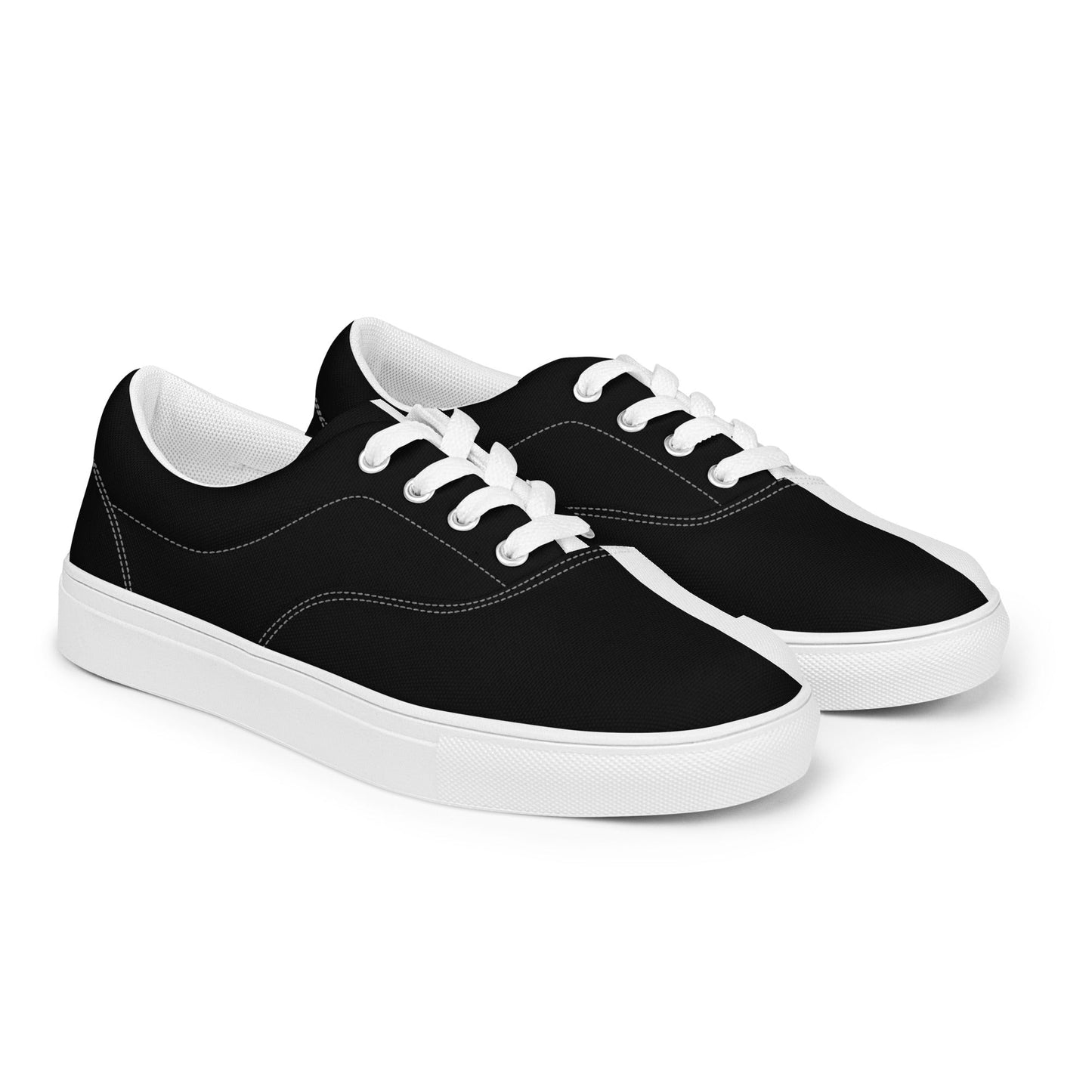 Half Black Half White - Mens Lace-Up Canvas Shoes