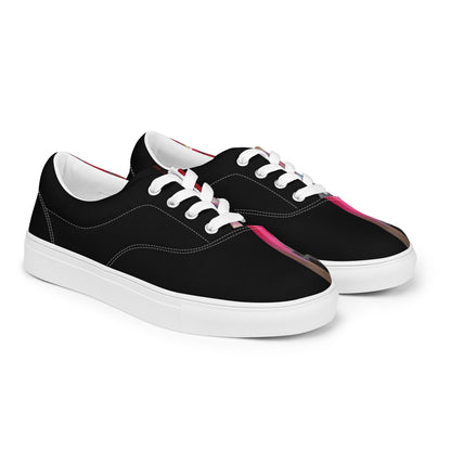 Half Black Half Báijiǔ - Mens Lace-Up Canvas Shoes