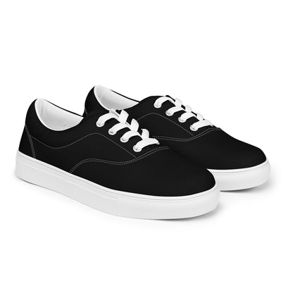 iSAW Mens Black Lace-Up Canvas Shoes