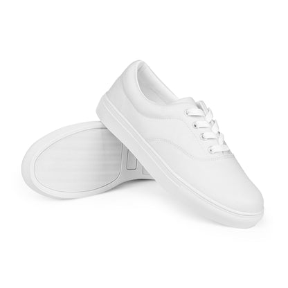 iSAW Mens White Lace-Up Canvas Shoes