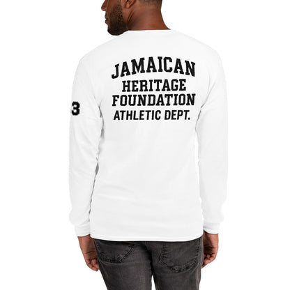 Jamaican Heritage Men’s Long Sleeve Shirt (White)