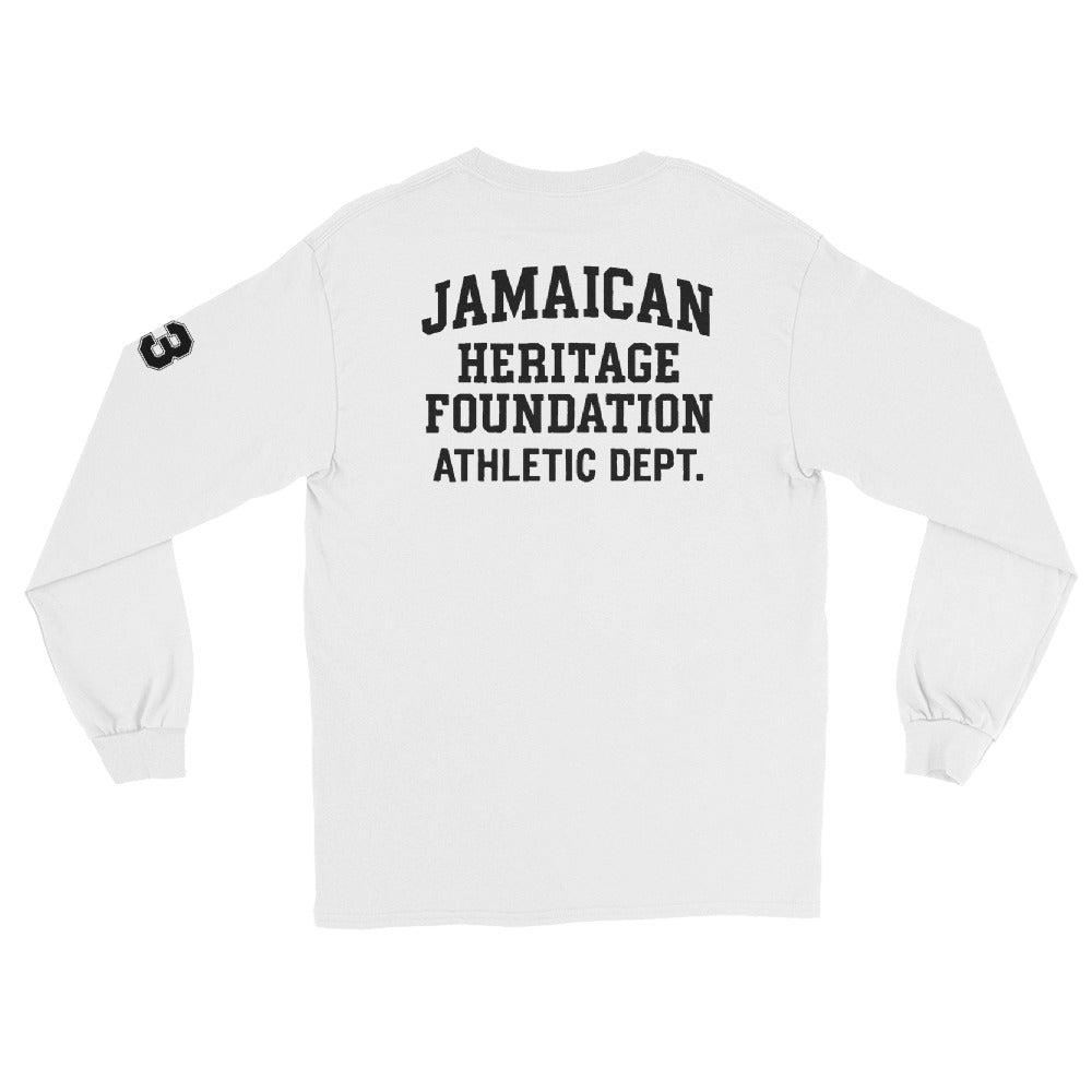 Jamaican Heritage Men’s Long Sleeve Shirt (White)