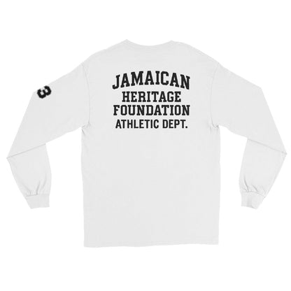 Jamaican Heritage Men’s Long Sleeve Shirt (White)