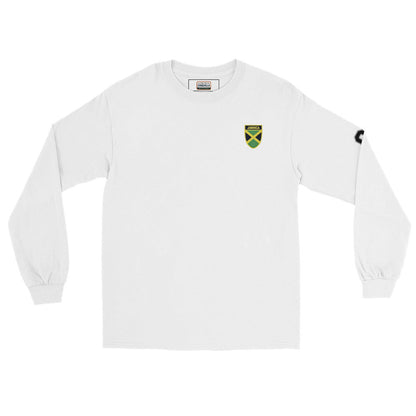 Jamaican Heritage Men’s Long Sleeve Shirt (White)