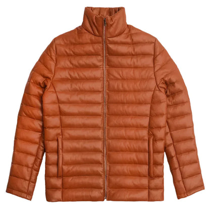 Men’s Quilted Leather Puffer Jacket