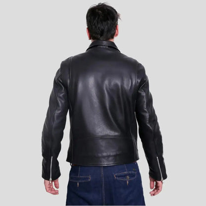 Men’s Premium Buffalo Leather Motorcycle Jacket – Winter Biker Brando