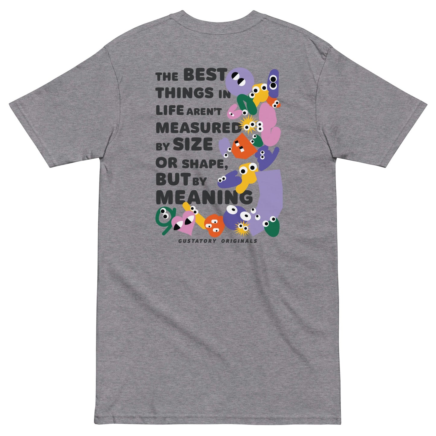 GUSTATORY Originals Shapes & Sizes Heavy Cotton Embroidered T-Shirt