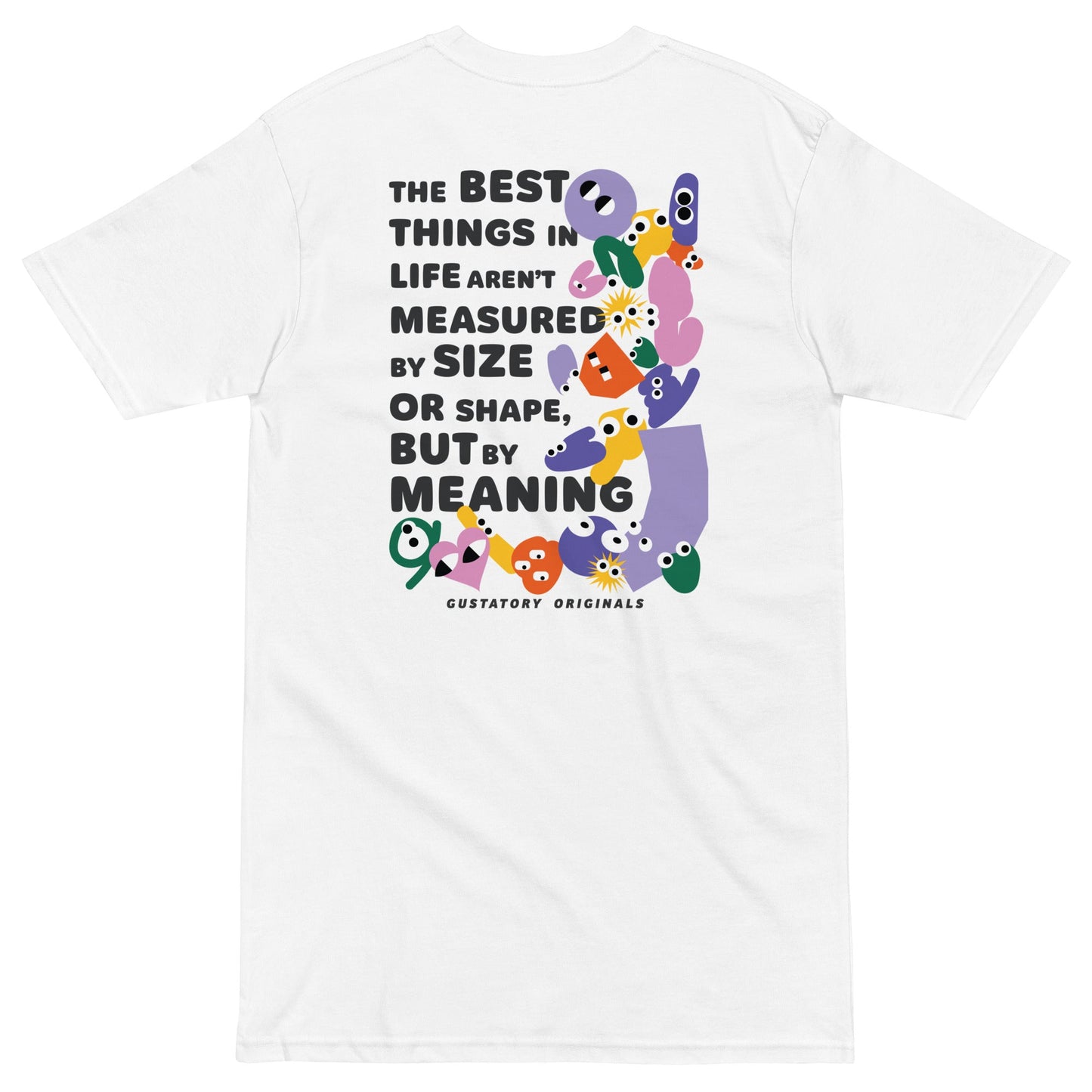 GUSTATORY Originals Shapes & Sizes Heavy Cotton Embroidered T-Shirt
