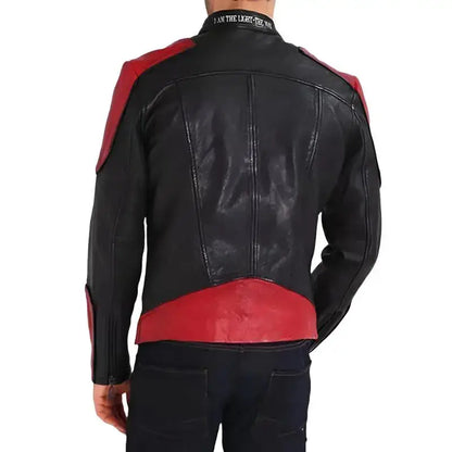 Men’s Red and Black Biker Leather Jacket